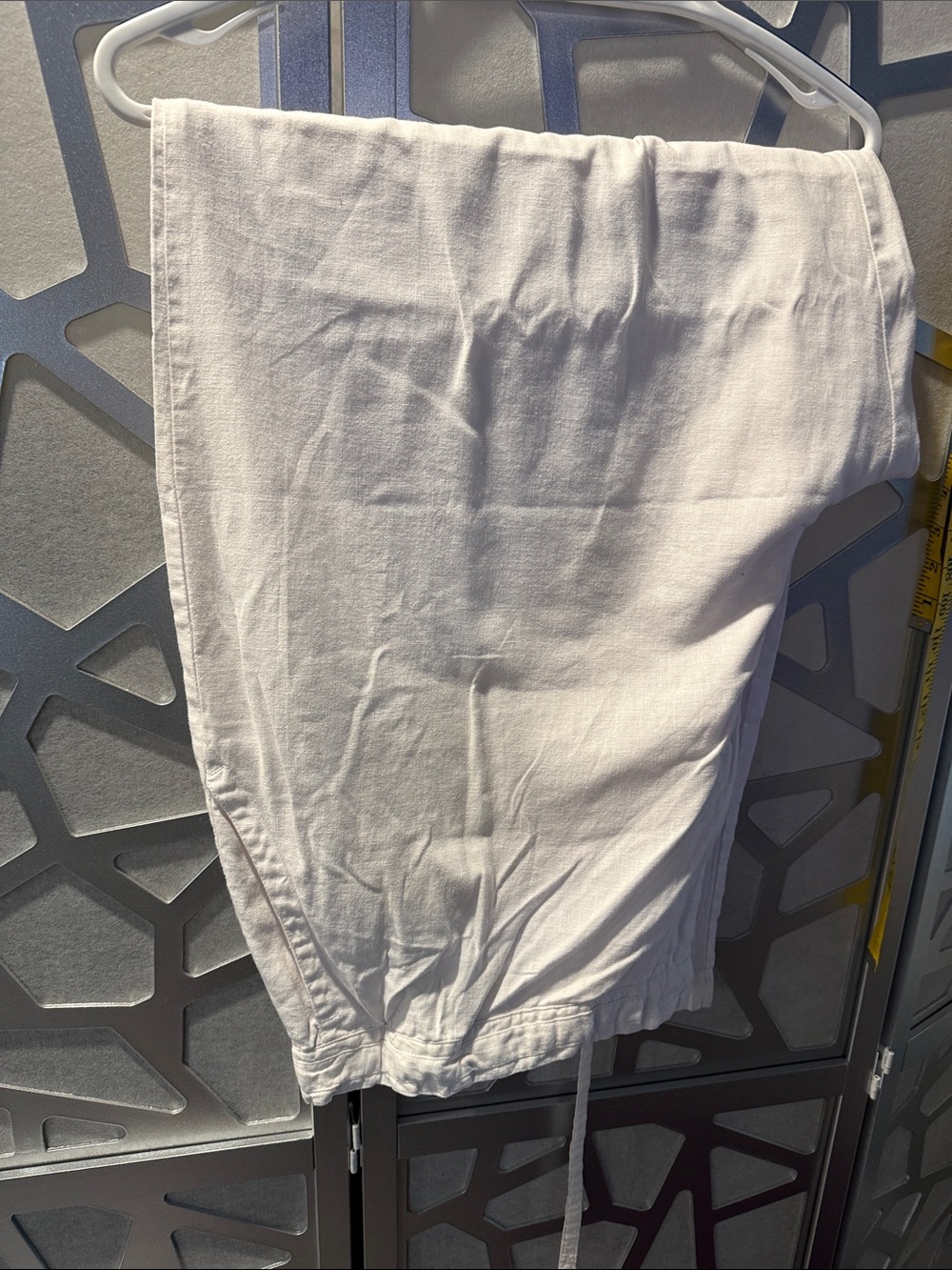 Michael Brandon Cream Linen-Cotton Blouse